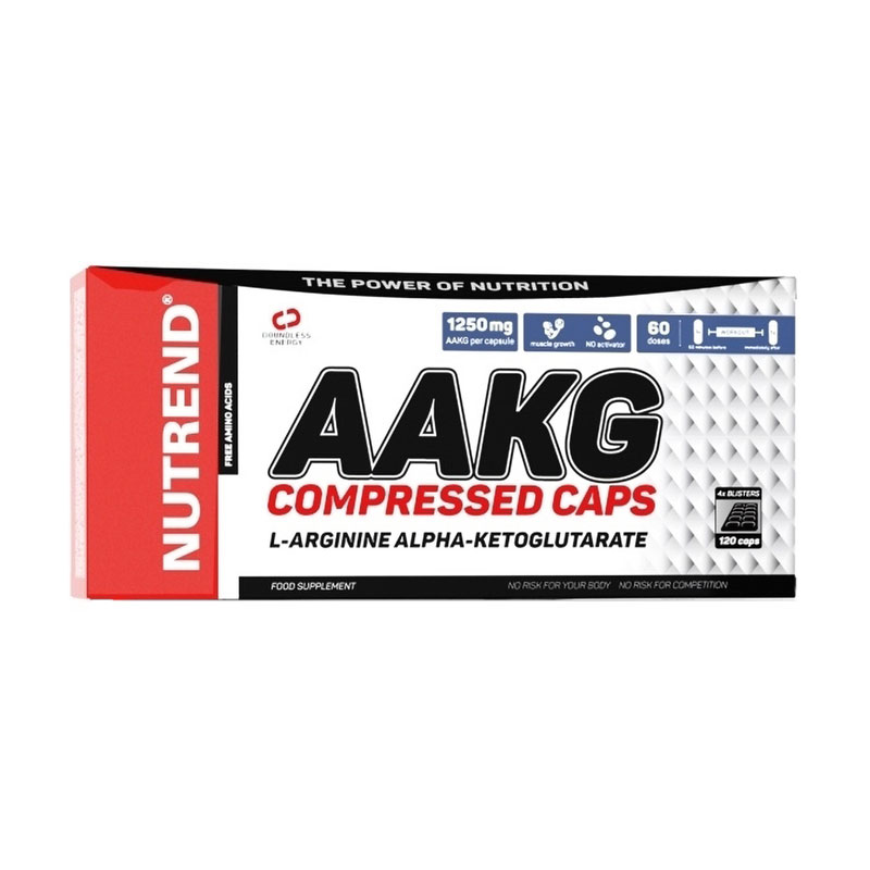 L-Аргінін-Альфа-Кетоглутарат Nutrend AAKG L-Arginine-Alpha-Ketoglutarate, 120 капсул